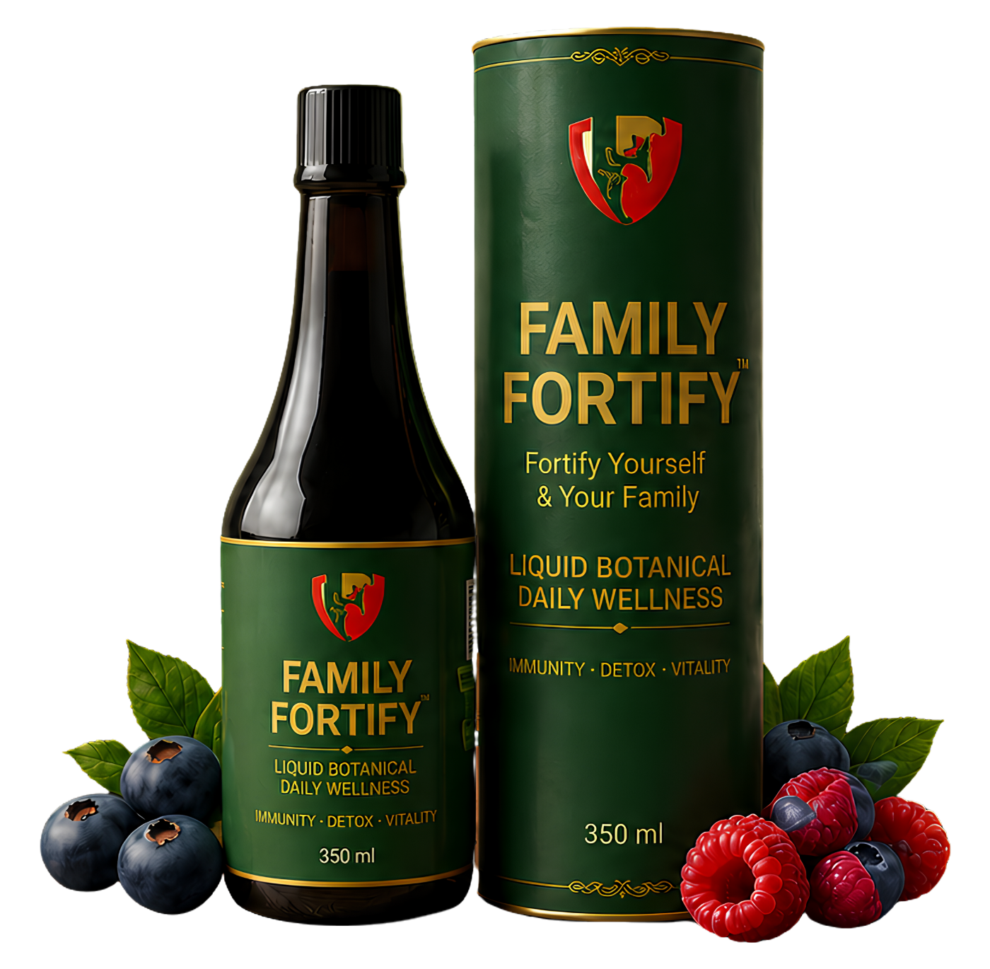 Family Fortify 350 ml Ayurvedic-inspired liquid botanical wellness bottle